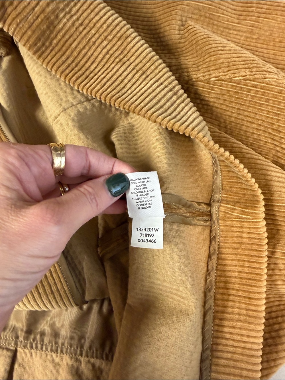 J. Jill Corduroy Button-Front Jacket Camel Color Mid Thigh Length Women’s 3X - Picture 10 of 10